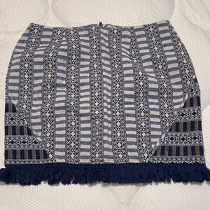 MINKPINK Navy and White Striped Pencil Skirt